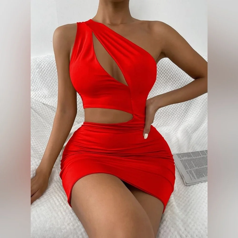 132. MEDIUM Bodycon Dresses for Women Halter Dress Spaghetti Strap Sleeveless - Picture 4 of 6